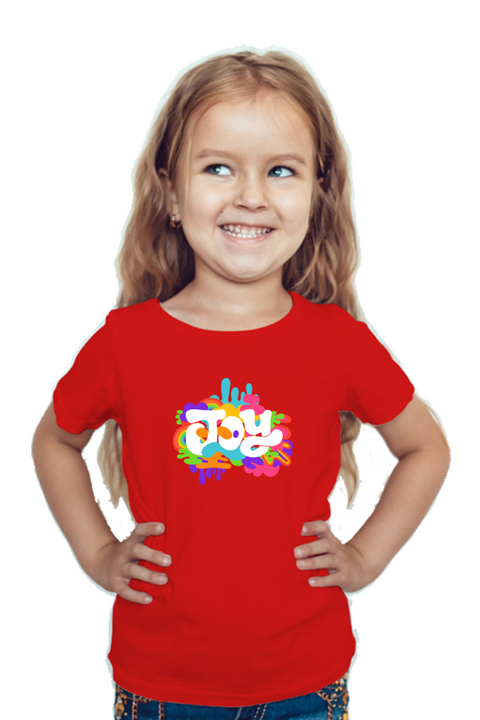 Colours of Joy T-Shirt for Girls - Red