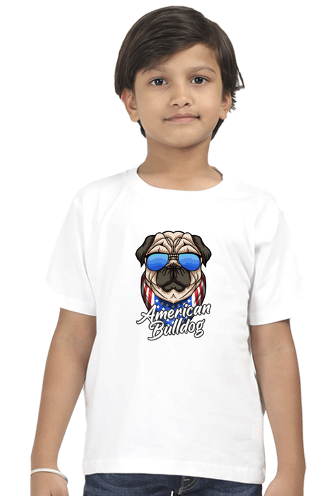 American Bulldog White T-shirt for Boys