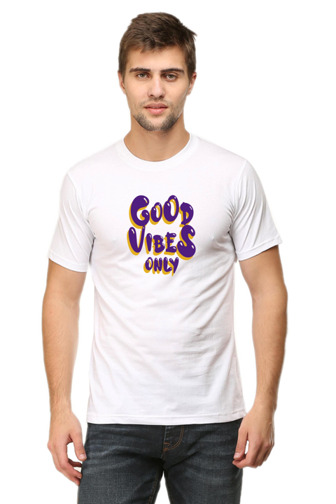 Good Vibes Only White T-shirt for Men