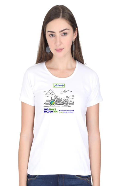 Sadhguru Journeys to Save Soil T-shirt for Women - White