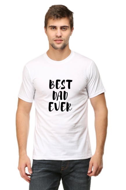 White Best Dad Ever T-Shirt for Men