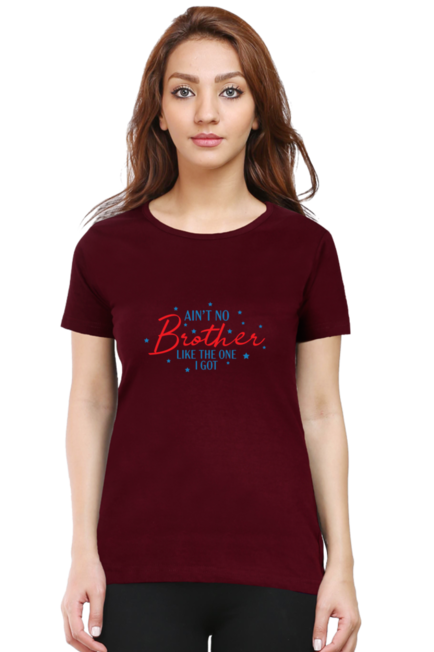 Raksha Bandhan Maroon T-Shirt for Women