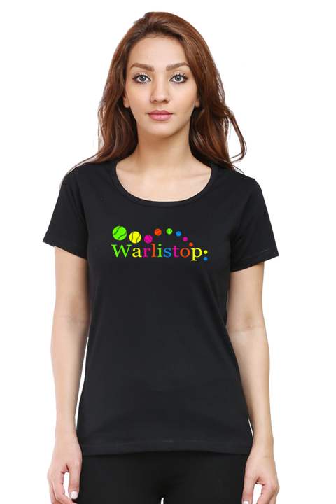 Warlistop Baseball Black T-Shirt for Women