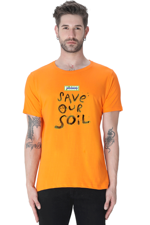 Save Our Soil T-shirt for Men - Orange