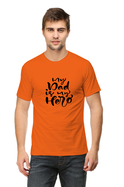 My Dad is My Hero Orange T-Shirt for Men