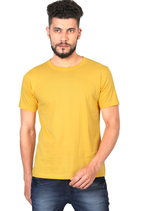 Yellow Men Plain T-Shirts