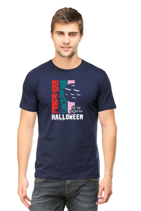Halloween Stripes Navy Blue T-shirt for Men