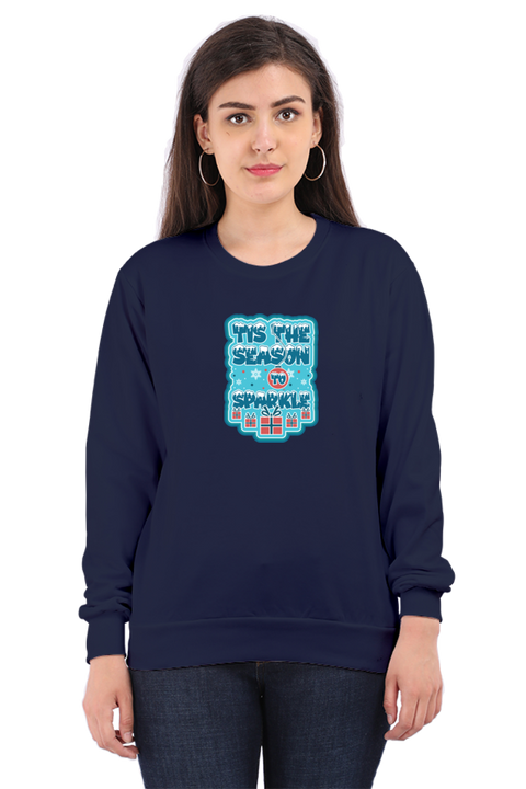 Season to Sparkle Navy Blue Sweatshirt for Women