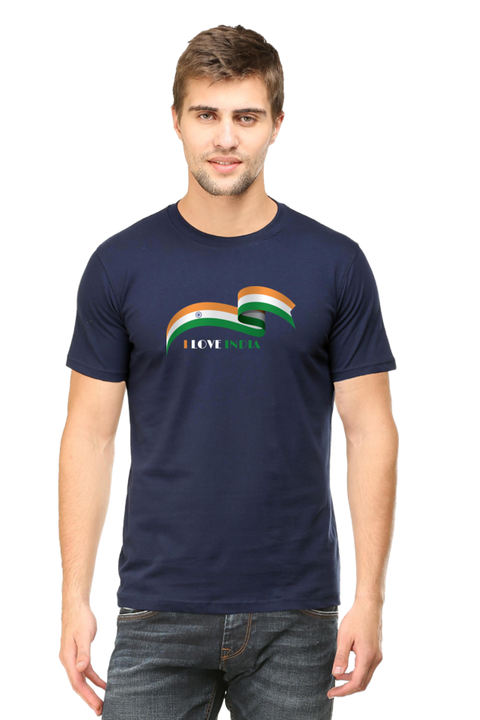 I Love India T-Shirt for Men - Navy Blue