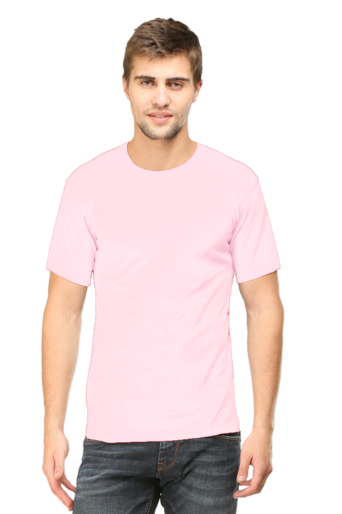 Baby Pink Men Plain T-Shirts