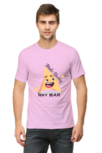 Make Nachos Not War baby Pink T-Shirt for Men