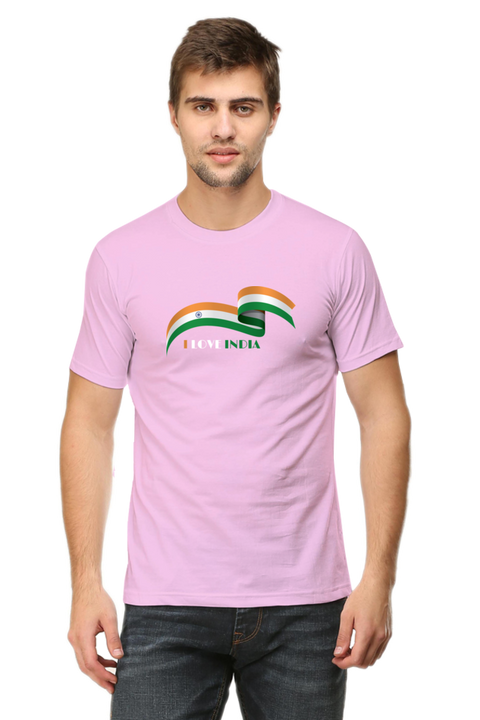 I Love India T-Shirt for Men - Baby Pink