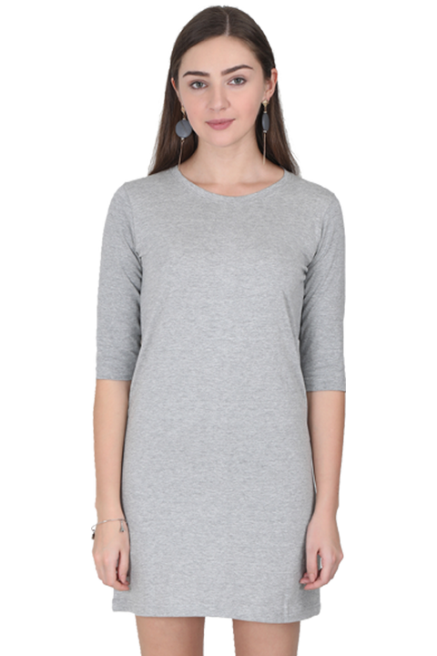 Grey Long Cotton T-shirts to Wear with Leggings