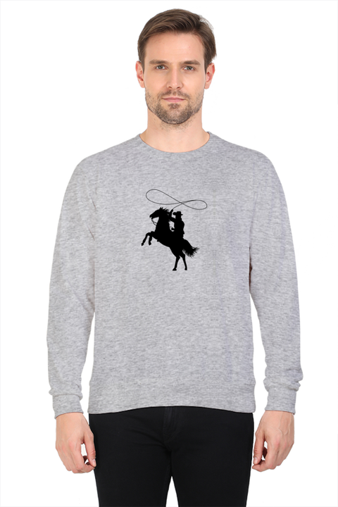 Grey Dark Cowboy Lasso Rope Sweatshirt for Men
