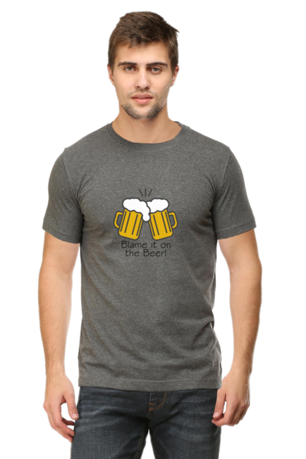 Charcoal Grey Blame it on the Beer T-Shirt for Men