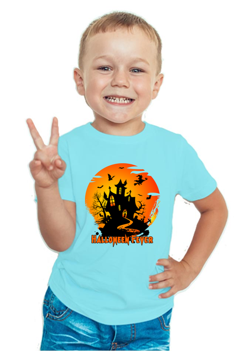 Halloween Fever Sky Blue T-Shirt for Boys