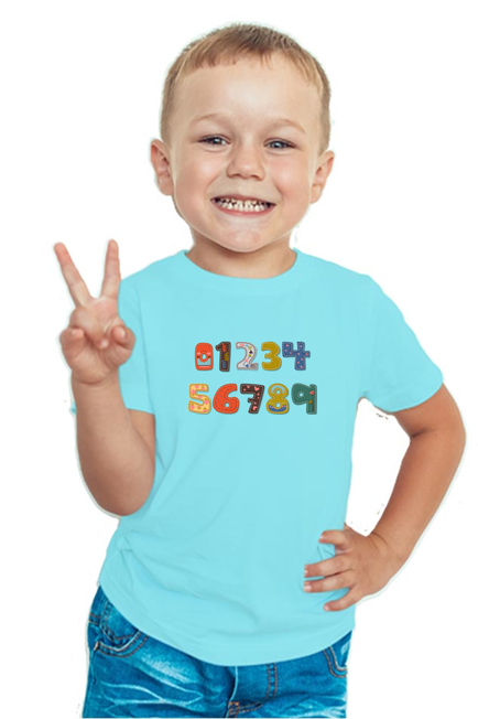 Numbers in English Sky Blue T-Shirt for Baby Boy