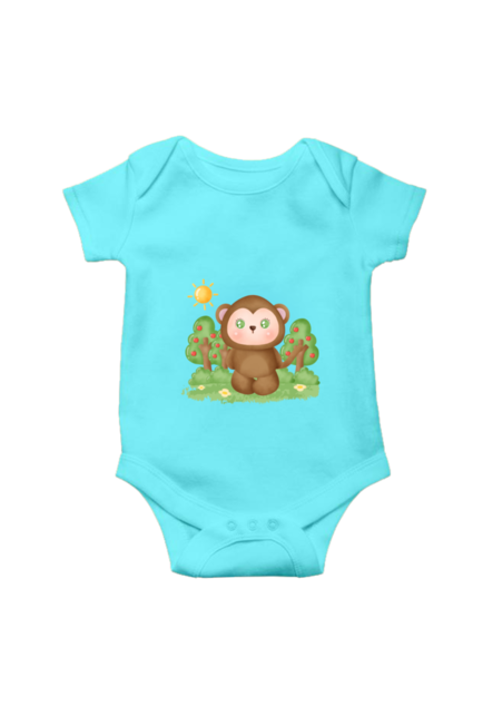 Sunshine Baby Monkey Sky Blue Rompers for Babies