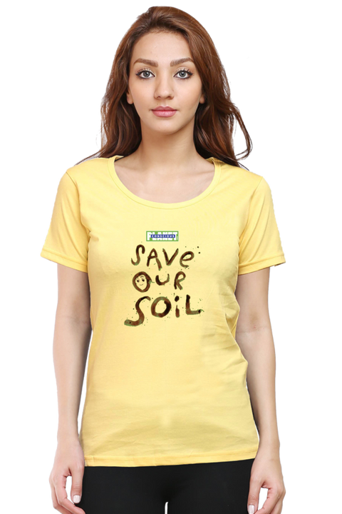 Save Our Soil T-Shirt for Women - Yellow
