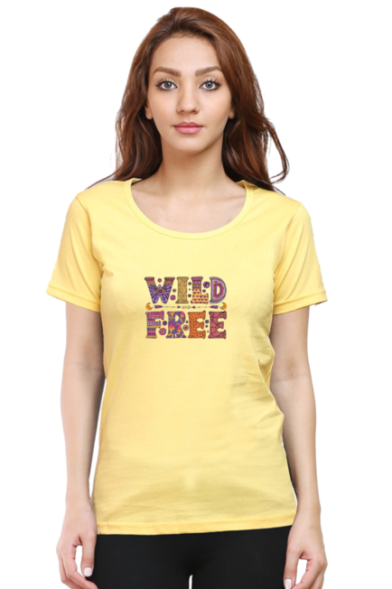 Wild and Free Yellow T-Shirt for Women
