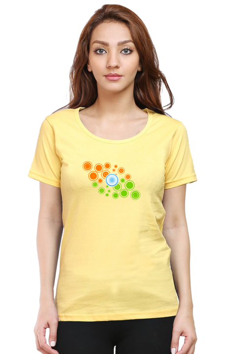 Indian Bubbles T-Shirt for Women - Yellow