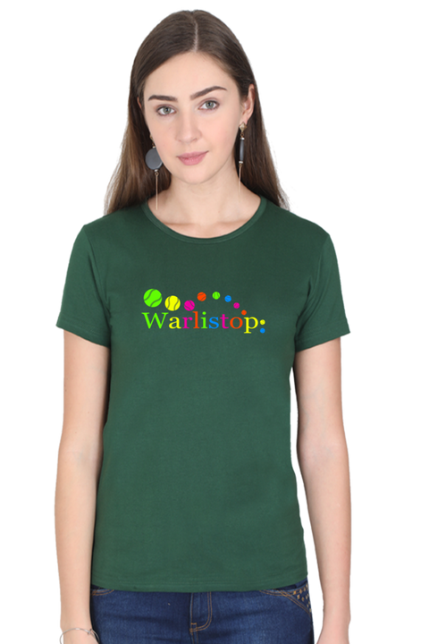 Warlistop Baseball Bottle Green T-Shirt for Women