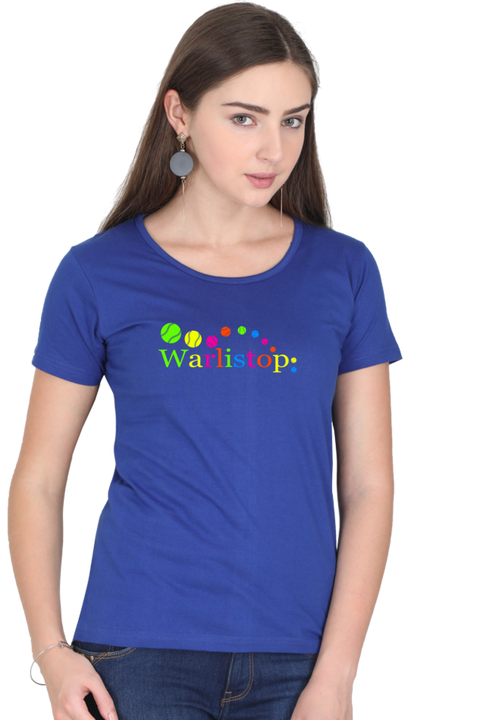 Warlistop Baseball Royal Blue T-Shirt for Women