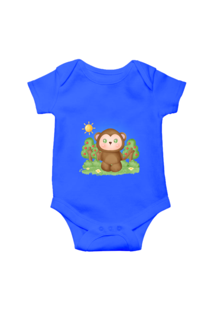 Sunshine Baby Monkey Royal Blue Rompers for Babies