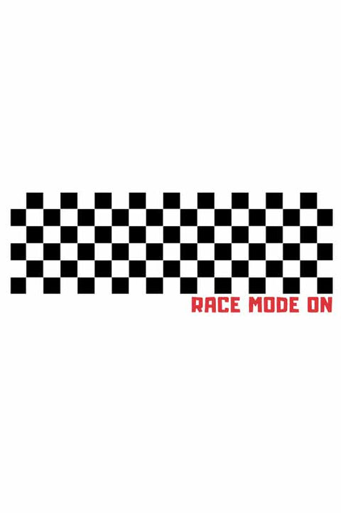 Race Mode On White Sports T-Shirt for Men Close Up