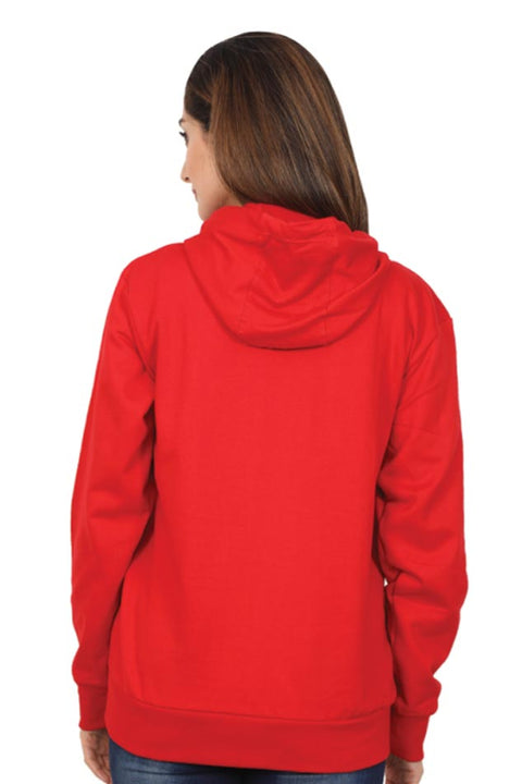 Plain Red Sweatshirt Hoodies for Women - Back