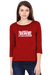 Valentine's Rose Full Sleeve T-Shirt for Women - Red