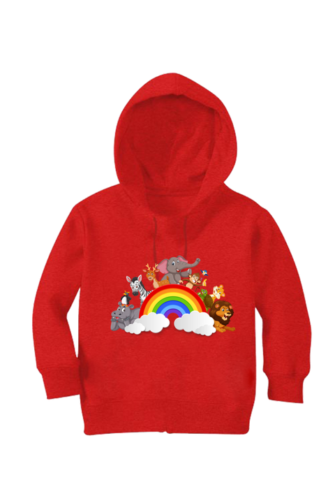 Rainbow Animals Hoodies for Babies & Toddlers - Red