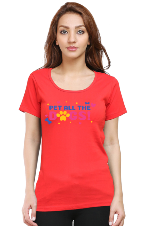 Red Pet All The Dogs T-Shirt for Women