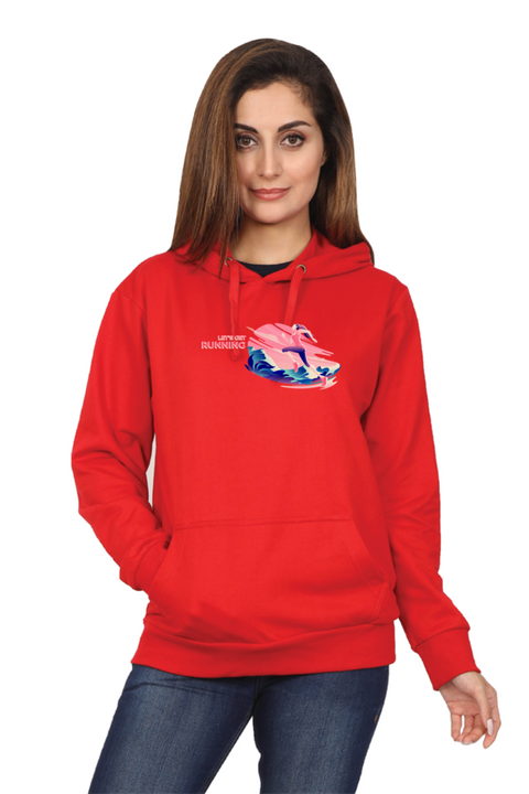 Let's Get Running Red Sweatshirt Hoodies for Women