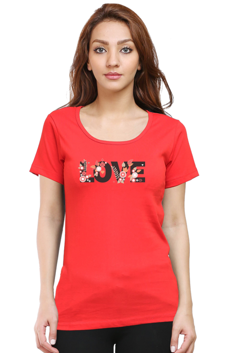 Love on Valentine's Day Red T-Shirt for Women