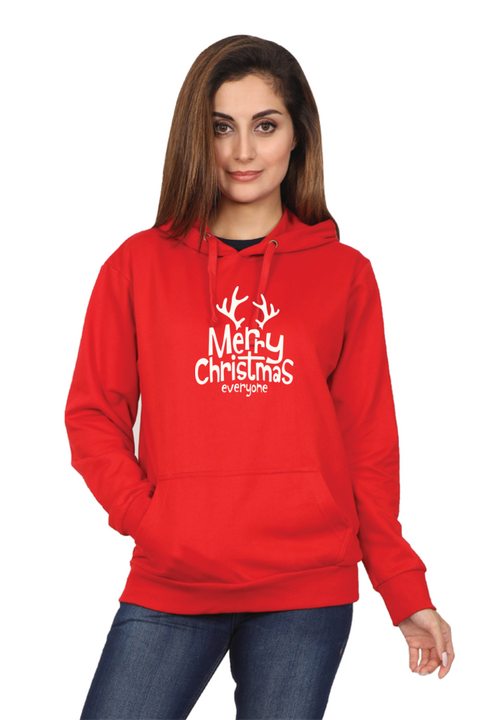 Merry Christmas Everyone Sweatshirt Hoodies for Women - Red