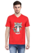 Tribal Forest Animal Red V-Neck T-Shirt for Men