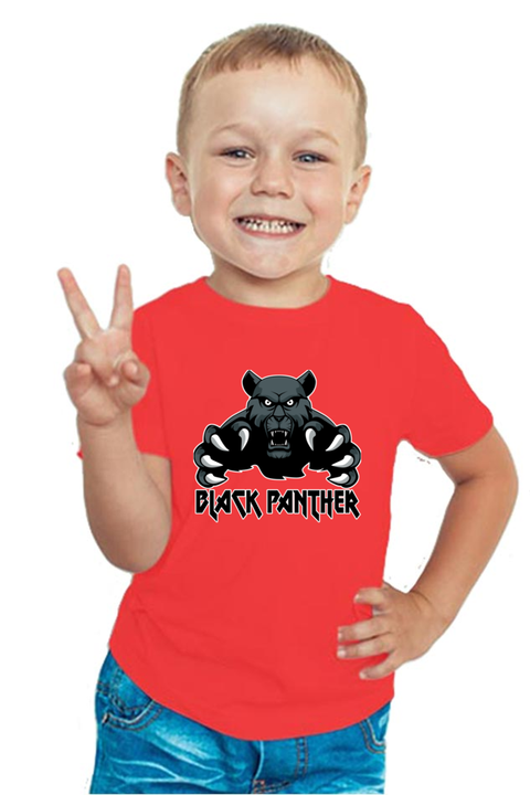 Black Panther Red T-Shirt for Boys
