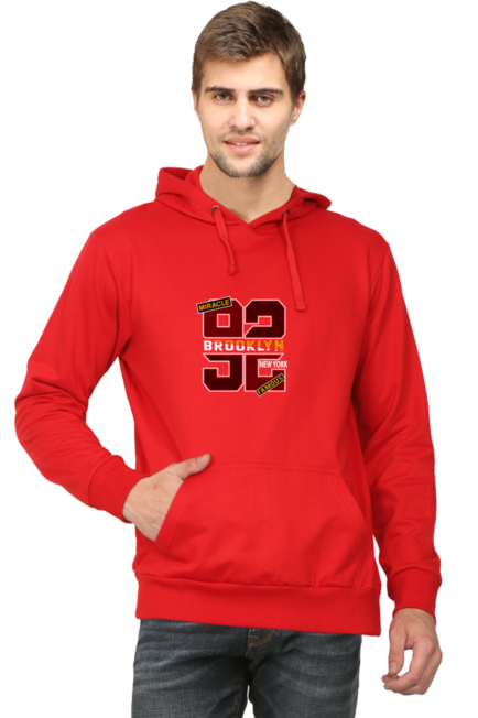 Miracle 92 Brooklyn Red Sweatshirt Hoodies for Men