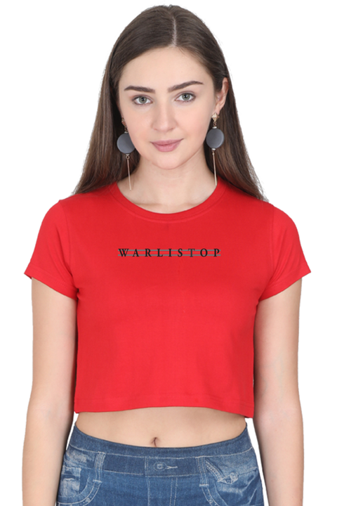 Warlistop Crop Top for Women and Girls - Red