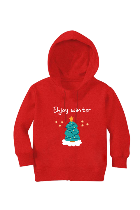 Enjoy Winter Baby Red Hoodie Sweatshirt
