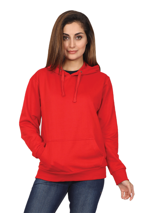 Plain Red Sweatshirt Hoodies for Women