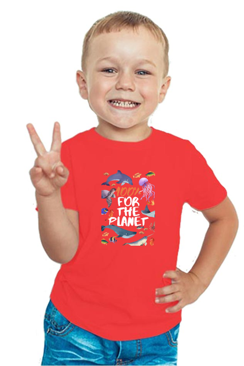 Red 100% for the Planet Boy's T-Shirt