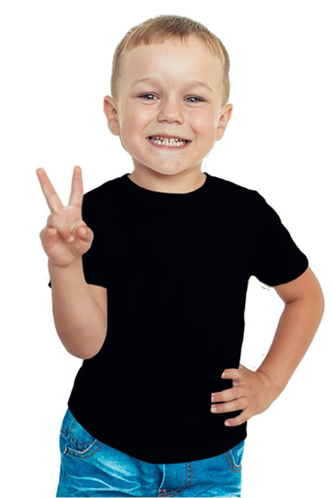 Half Sleeves Black T-Shirt for Boy's & Baby Boys