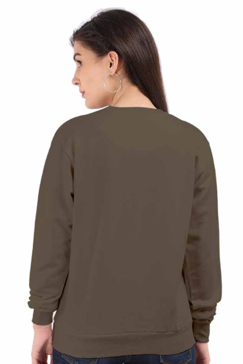 Olive Green Sweatshirt for Women - Back