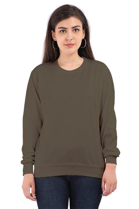 Olive Green Sweatshirt for Women - Front