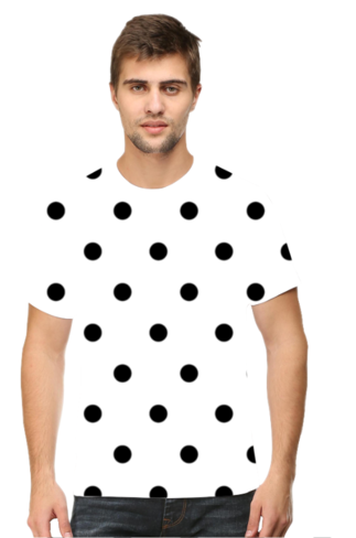 Black Polka Dots All Over Printed T-shirt