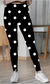 White Polka Dot Sports Leggings for Women