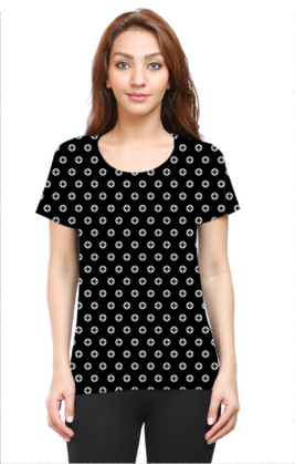 All Over Print Flowery Circles T-shirt for Women