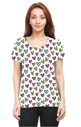 Colourful Hearts T-shirts for Women